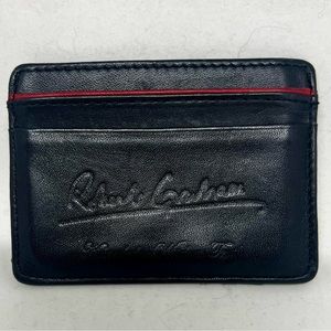 ROBERT GRAHAM Knowledge Wisdom Truth Slim Black Leather Card Holder w/Red Accent